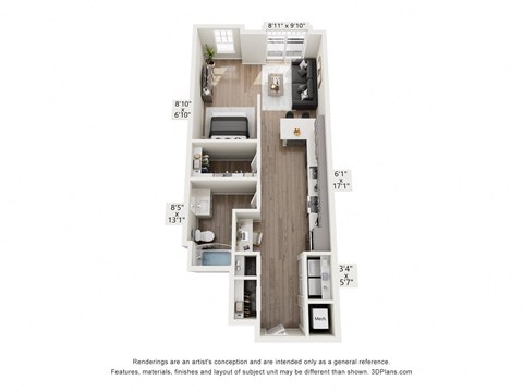 a stylized floor plan of a 2100 sqft apartment